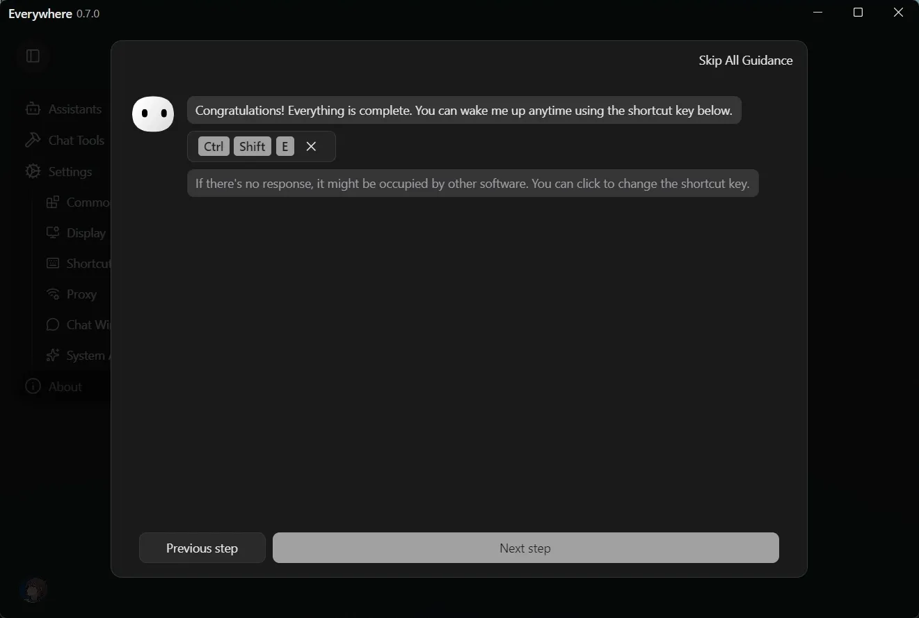 Set Shortcut Key