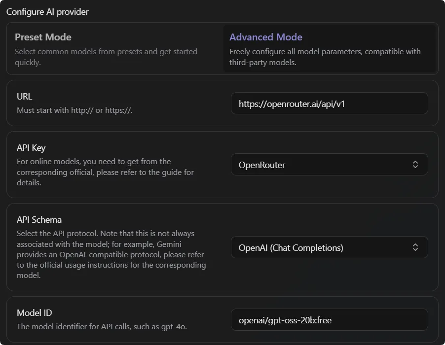 Gateway service configuration