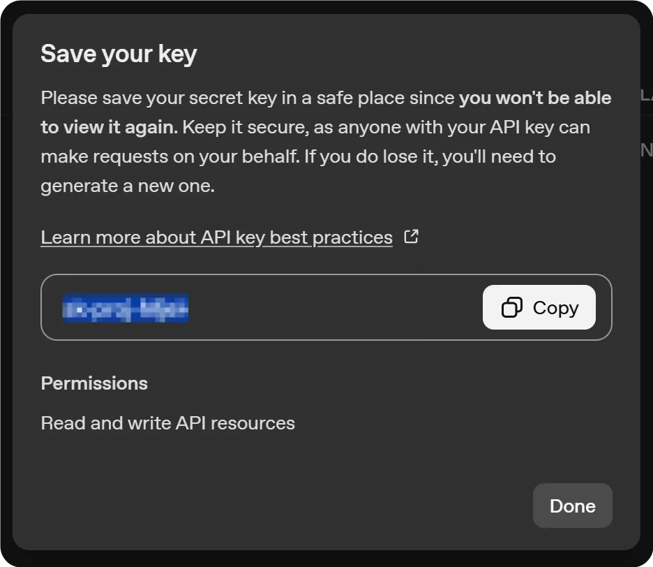 Save your key