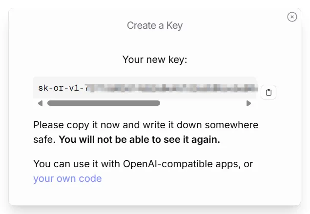 Copy API Key