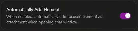 Chat Settings - Automatically Add Element