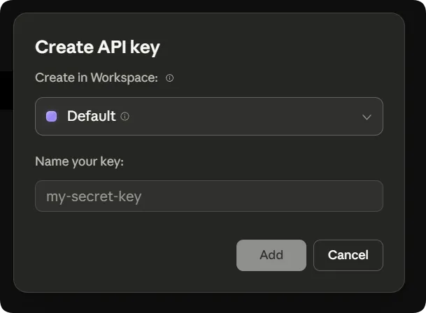 Create API Key