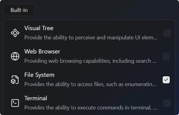 Built-in Plugin List