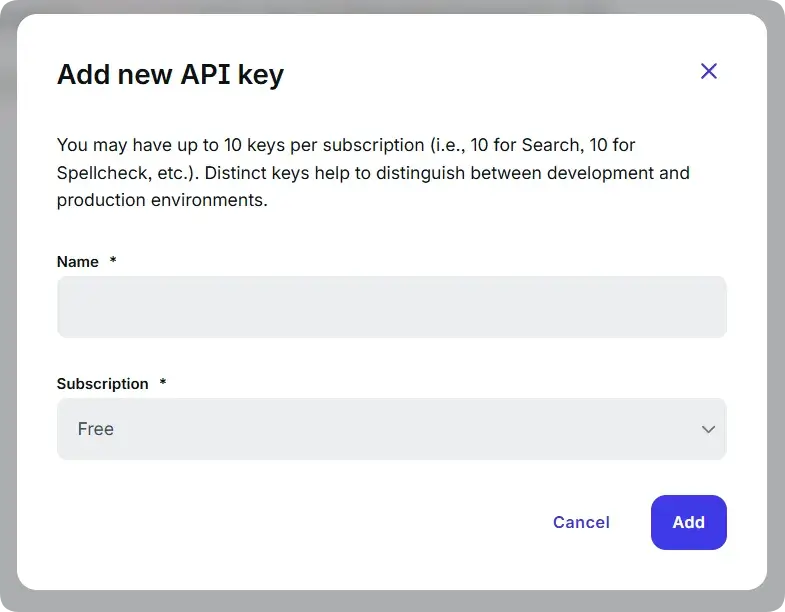 Add API key