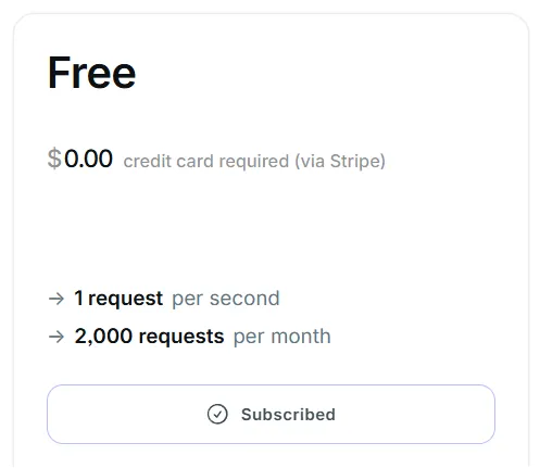 Subscribed successfully